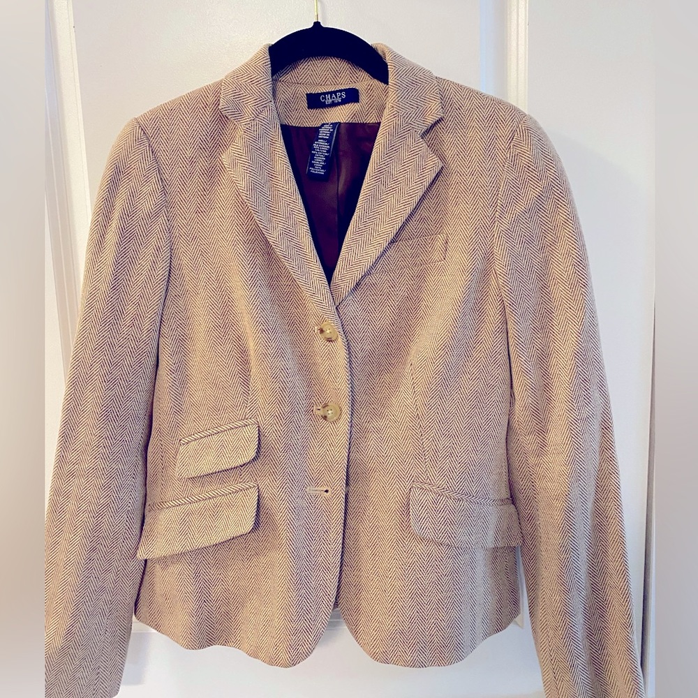 Chaps Linen Blazer Jacket Coat